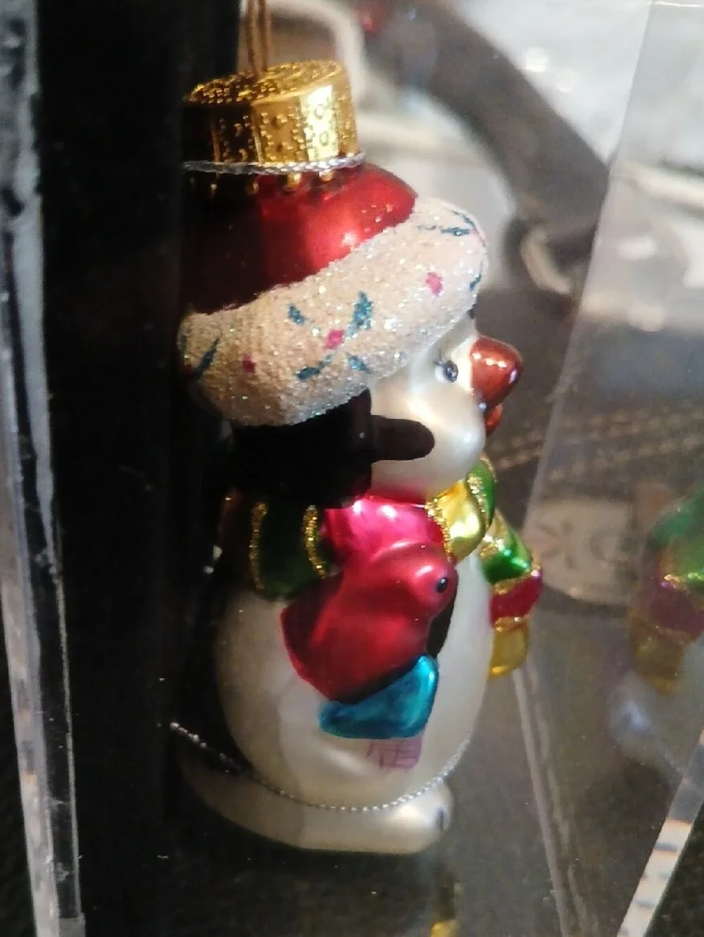 Target Multicolor Glass Penquin Ornament with Christmas Hat Vintage 2004